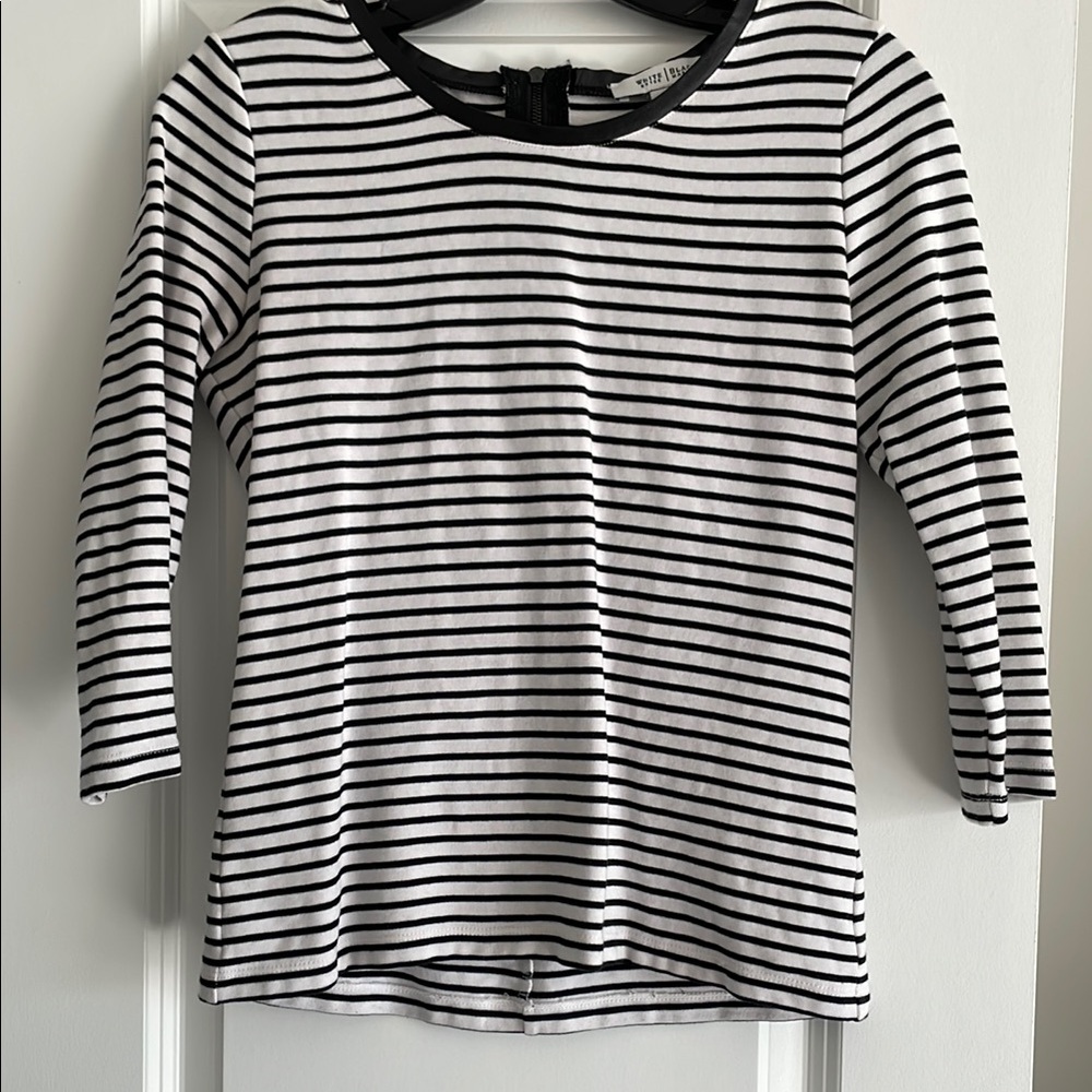 Black and White Striped Women's Top